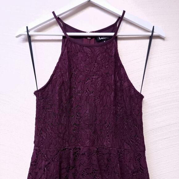 Lulus Dress Lace Purple Size Small Purple Halter Top Mini Summer Spring - Picture 2 of 8